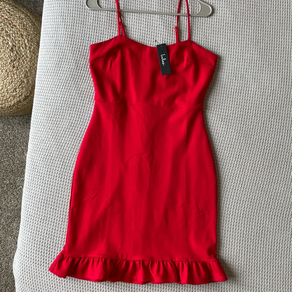 Lulu’s Red Bodycon Mini Dress—BRAND NEW